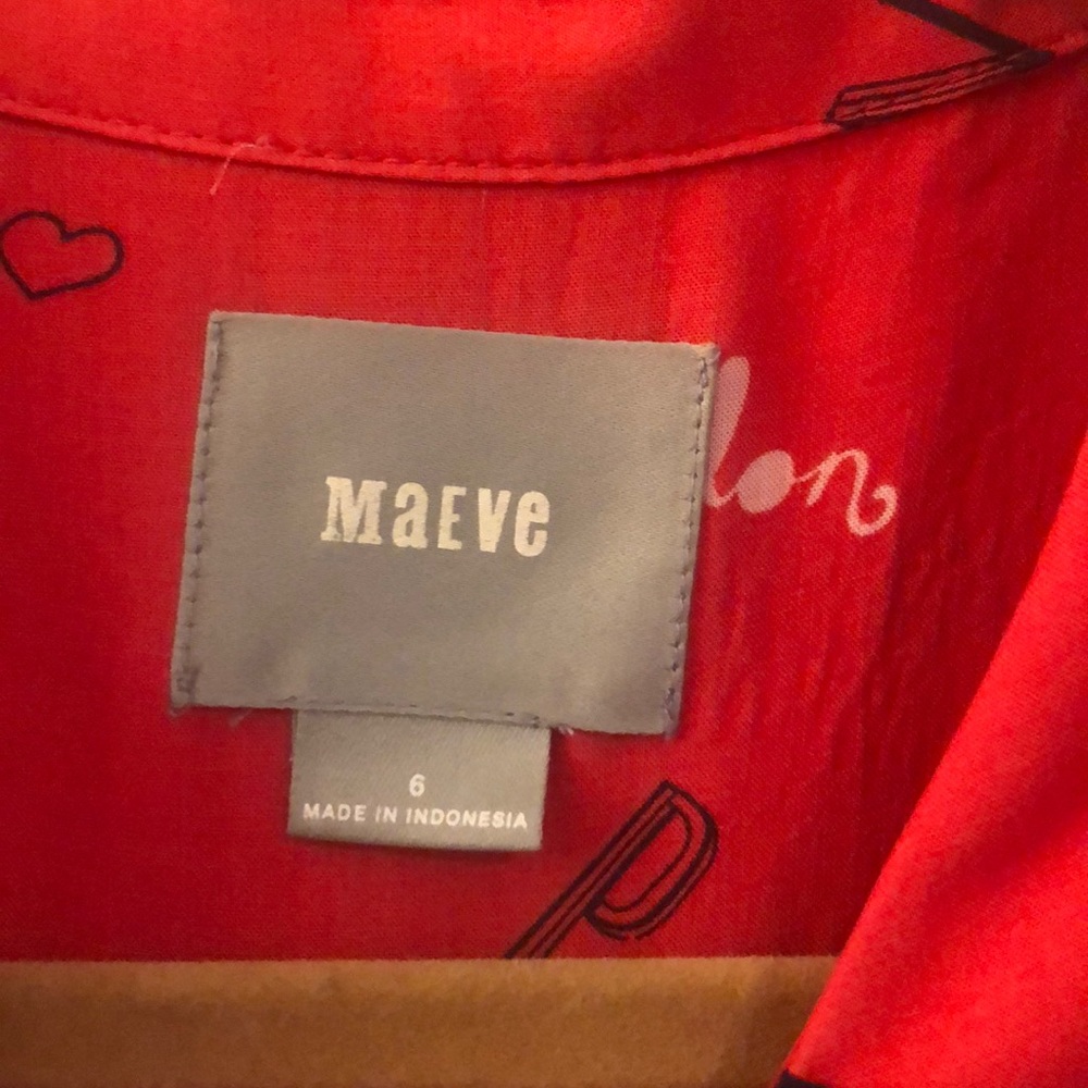 Maeve Anthropologie Red Blouse - Picture 3 of 5